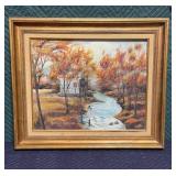 Signed Country Landscape on Board 22x26