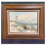 Parsons Signed Lighthouse Beach-scape  on Canvas