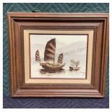 Signed P. wong  Painting on Canvas 14.5x16.5