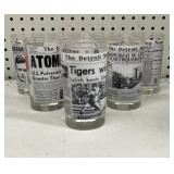 Set of 8 Detroit News Glasses