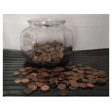 Jar of Wheat/Assorted Pennies