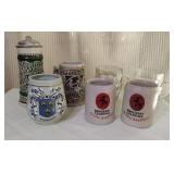 German, Glass, Assorted Steins
