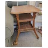 Antique Side Table on Casters -  1 missing