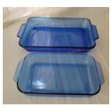 Anchor Hocking and Pyrex Blue Glass Casseroles