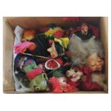 Vintage Handmade Character Heads Ornaments