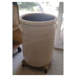 15 Gallon Crock  - on rolling plank 22x16