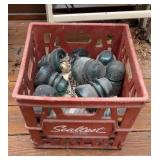 Milk Crate of Glass Insulators