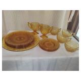 Vintage Amber Glass Dinnerware