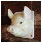 Ceramic Pig Head Wall Hanger 6x6