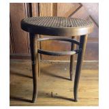 Vintage Wooden Cane Seat  Stool 18" Tall