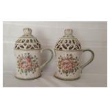 Italian Pottery Majolica Candle Lanterns
