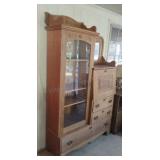 Oak Side by Side Secretary and Bookcase
