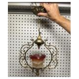 Brass light fixture hairline crack on shade