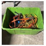 Tote of Wire, Cords & Jumper Cables