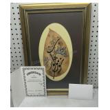 Painting on Leaf signed BE Tolerant Original