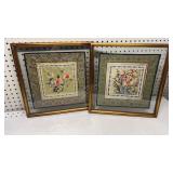 Framed Vintage Chinese Tapestries 14x14