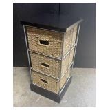 3 Drawer Wicker Organizer 12x1/x24 inches tall