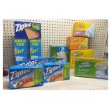 Group of Ziplock bags, garbage bags, & More