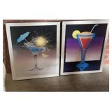 Retro Cocktail Prints On Board