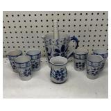 Porcelana Siï¿½o Brazilian blue and white Drink Set