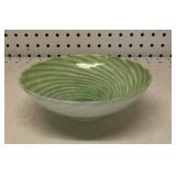 Green & white swirl art bowl