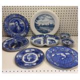 Assortment of Blue Transferware