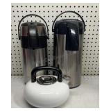 Stainless coffee dispenser and copco tea kettle