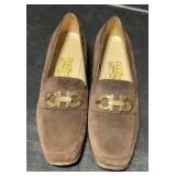 Ferragamo brown suede loafers