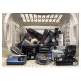 Group of remotes, cameras & more
