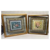 Chinese silk tapestries 16x15,14.5x14.5