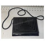 vintage Fendi black leather handbag