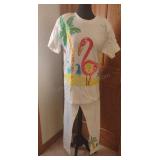 80's Ladies Hand Painted Outfit - Size M