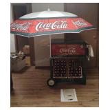 Coca Cola Ice Chest Cart w/Umbrella