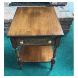 Matching Table Stenciled Wood Side Table 19x26x22