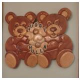 Wooden Teddy Bear Wall Decor