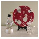 Snowman Decor and Plate