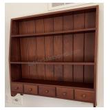 Wood Display Shelf W/ Drawers 36x8x36 inches tall