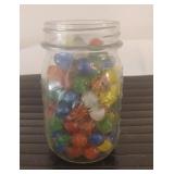 Ball Mason Jar w/Vintage Marbles