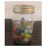 Ball Mason Jar w/Vintage Marbles