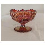 Vintage Carnival Glass Pedestal Compote Dish