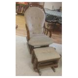 Wooden Broadart  Glider Chair w/Gliding Foot Rest