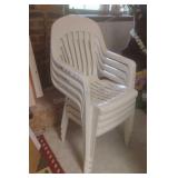 4 Outdoor Stackable Plastic Chairs