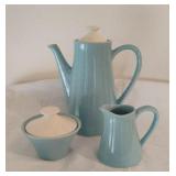USA Pottery Coffee Pot, Cream and Sugar