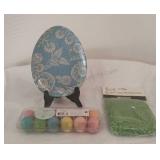 Department 56 Easter Eggs, Pottery Barn Plate &
