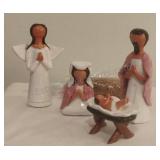 Lime Faceless Nativity Scene