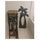 Palm Tree Plant Stand and Wall Towel Holder