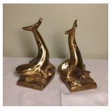 PM Craftsman Brass Whale Books Ends