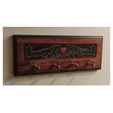 Hand Scrolled Wooden Rack w/Pegs