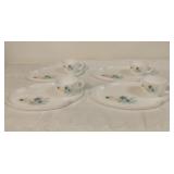 MCM Federal Glass Atomic Flower Snack Plates w/