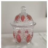 Imperial Glass Ruby Stain Candy Jar